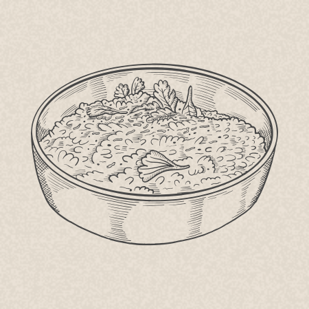 7. Pannetje van scampi's met roomsausje van Boursin en fijne kruiden 